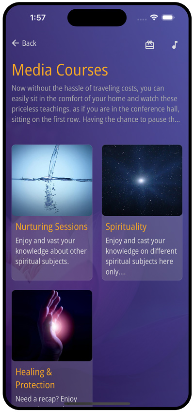media courses section - Oneness App
